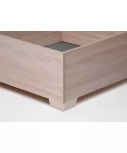 LETTO SINGOLO CONTENITORE CON PIEDINI "HI BOX" OLMO NATURALE 90X190 CM